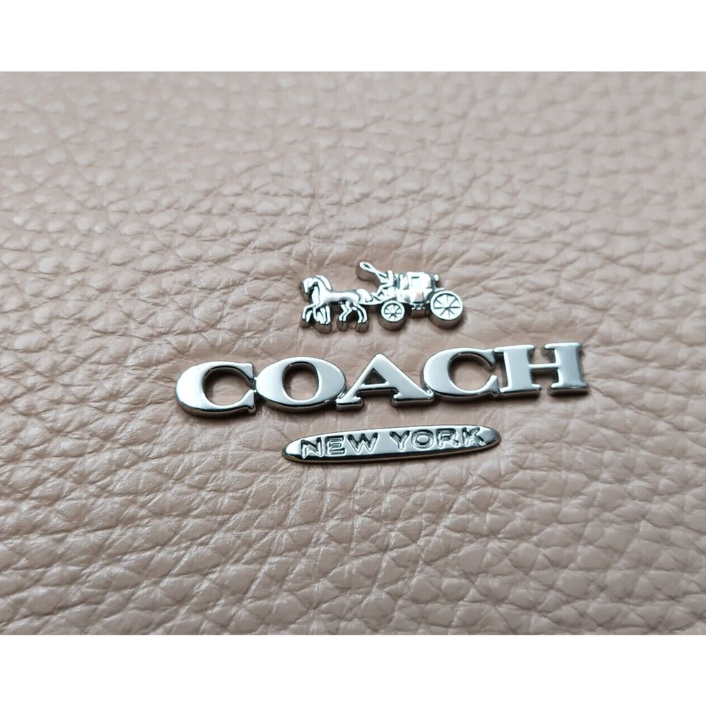 Coach Kristy Taupe Beige Pebble Leather Triple Compartment Shoulder Bag - Picture 4 of 16
